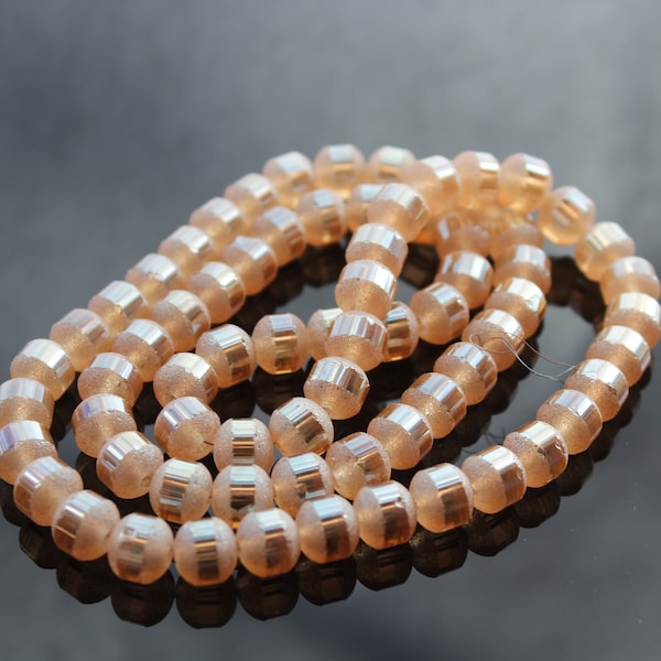 Glass beads for jewelry making champagne color or light salmon