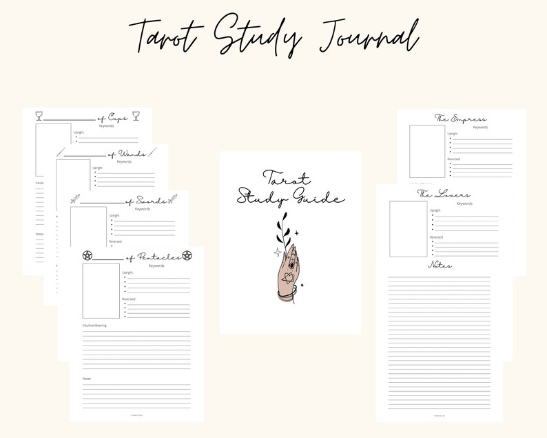 Witchy Planner Journal Bundle Tarot Journal Tarot Study Guide Crystal Journal Moon Journal Dream Journal Herb Directory PDF image 3