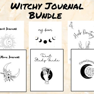 Witchy Planner Journal Bundle Tarot Journal Tarot Study Guide Crystal Journal Moon Journal Dream Journal Herb Directory PDF image 1