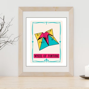 Arte mural de la Rueda de la Fortuna del Tarot / Decoración de Tarot Imprimible / Póster de Cartas del Tarot / Cartas del Tarot Imprimibles / Arte de Brujería / Decoración de Brujería / Baraja de los 90