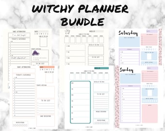 Witchy Planner Bundle | Daily Witch Planner | Weekly Witch Planner | Witchy Printable | Hourly Planner | Printable Witch Planner | Self-Care