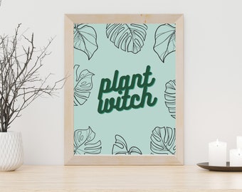 Plant Witch Wall Decor | Printable Wall Art | Herbal Print | Witchy Wall Art | Witchy Wall Decor | Magical Wall Art | Digital Decor | 8 x10