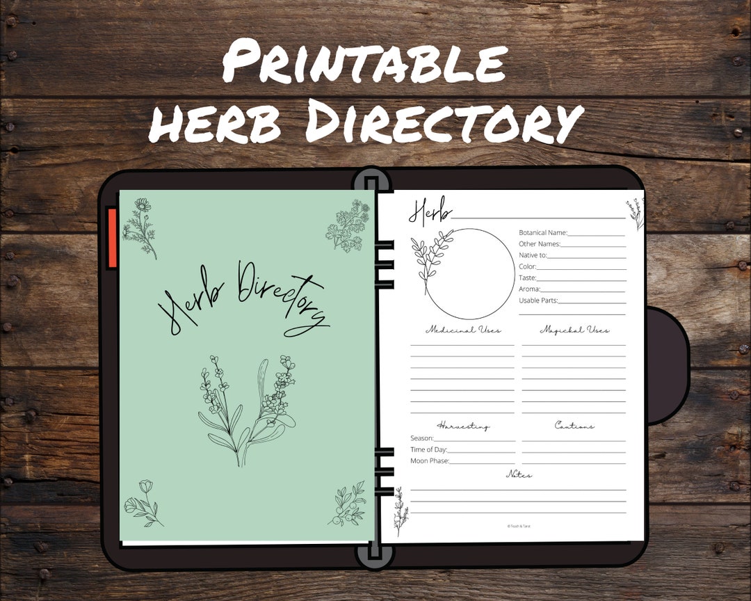 Herb Directory Printable Herbs Fact Sheets Herb Journal Herb Worksheets