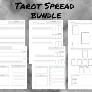 Tarot Legeplaner-Bundle | Druckbare Tarot Journal | Wöchentliche Monatliche Tarot-Spreads | Witchy Tarot-Bögen | DIY Tarot | Planer Einlagen |