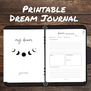 Dream Journal Printable | Dream Workbook | Sleep Journal | Witchy Journal | Dream Worksheet | Sleep Journal Printable Insert | US Letter, A4