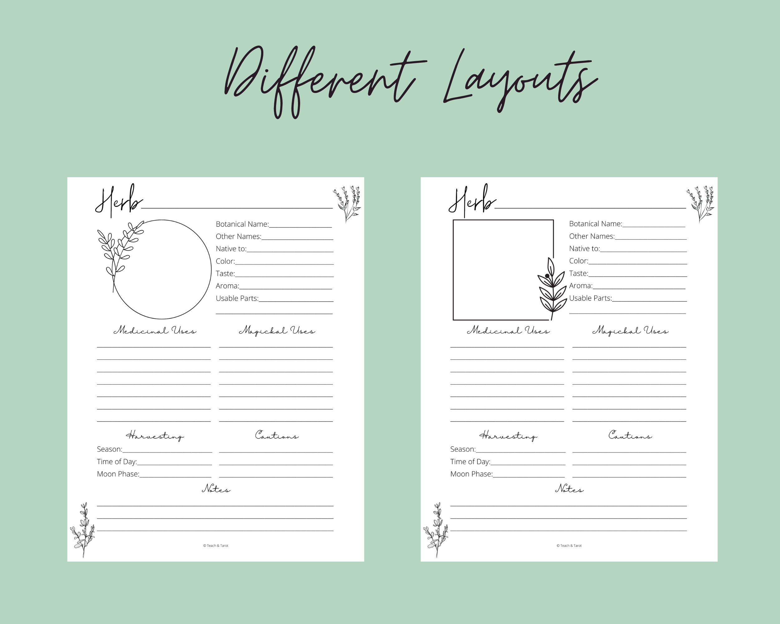 Herb Directory Printable | Herbs Fact Sheets | Herb Journal | Herb ...