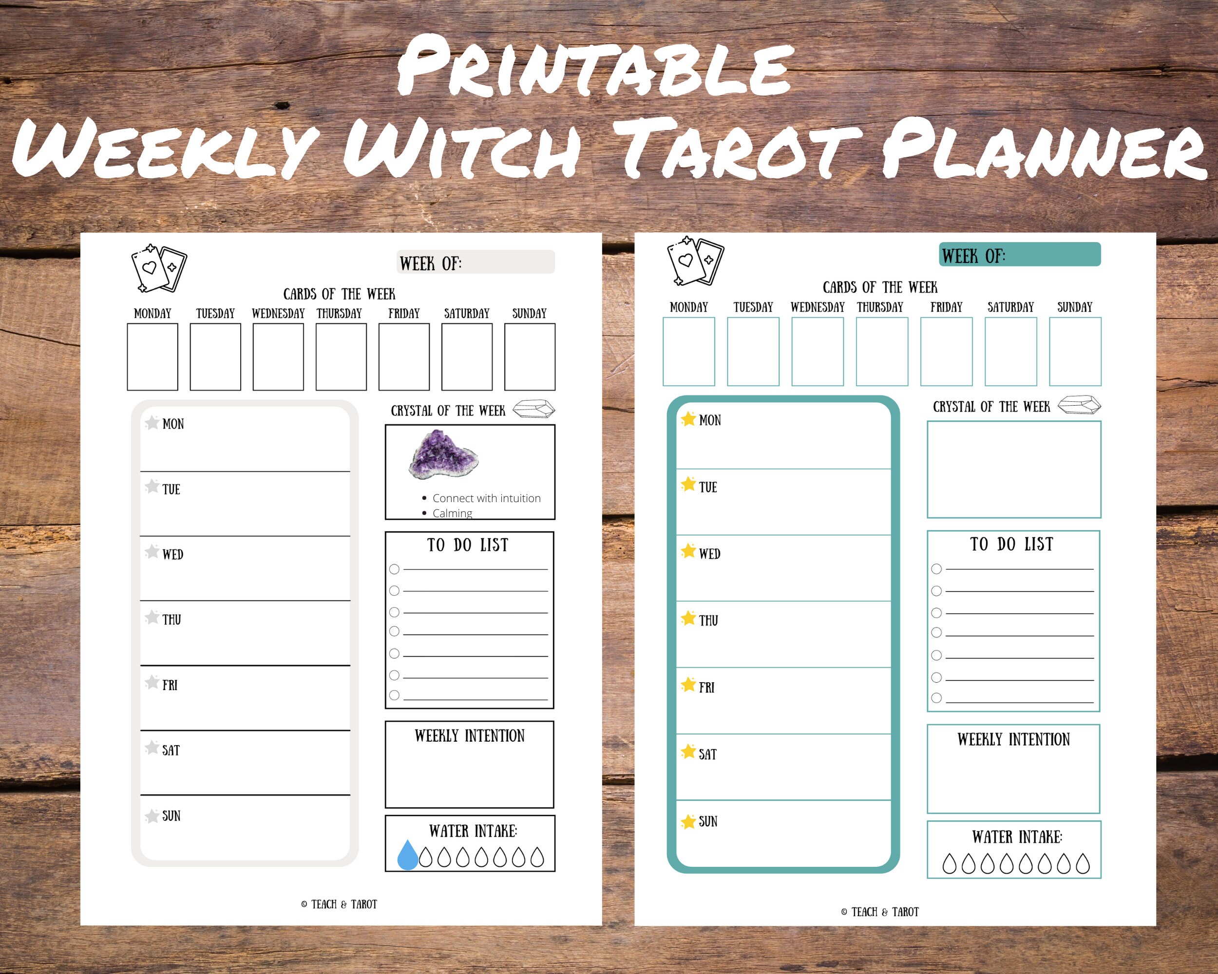 Weekly Witch Planner Printable Witch Worksheet Weekly Etsy UK