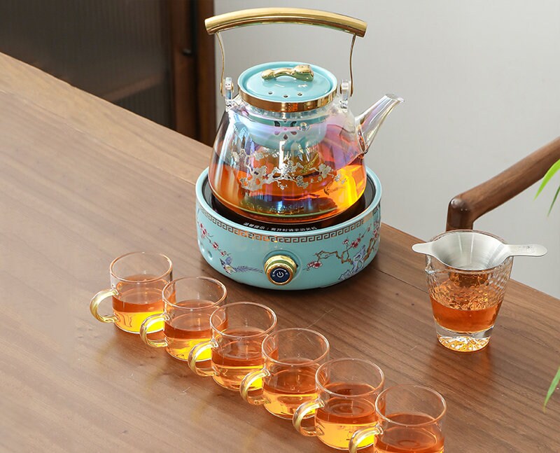 Teabloom Celebration Glass Teapot with Loose Tea Glass Infuser 40oz 1.2L