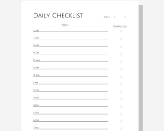 Printable Daily Checklist Planner - Etsy