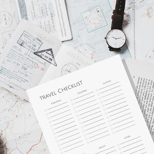 A4 Travel Checklist, Printable Travel Planner, Packing List, Trip ...