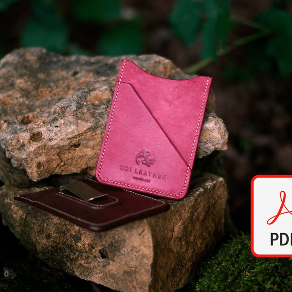 Minimalist Leather Card Holder Pattern | A4 Format | Template Digital | PDF Pattern