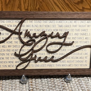 Amazing Grace Wooden Plaque