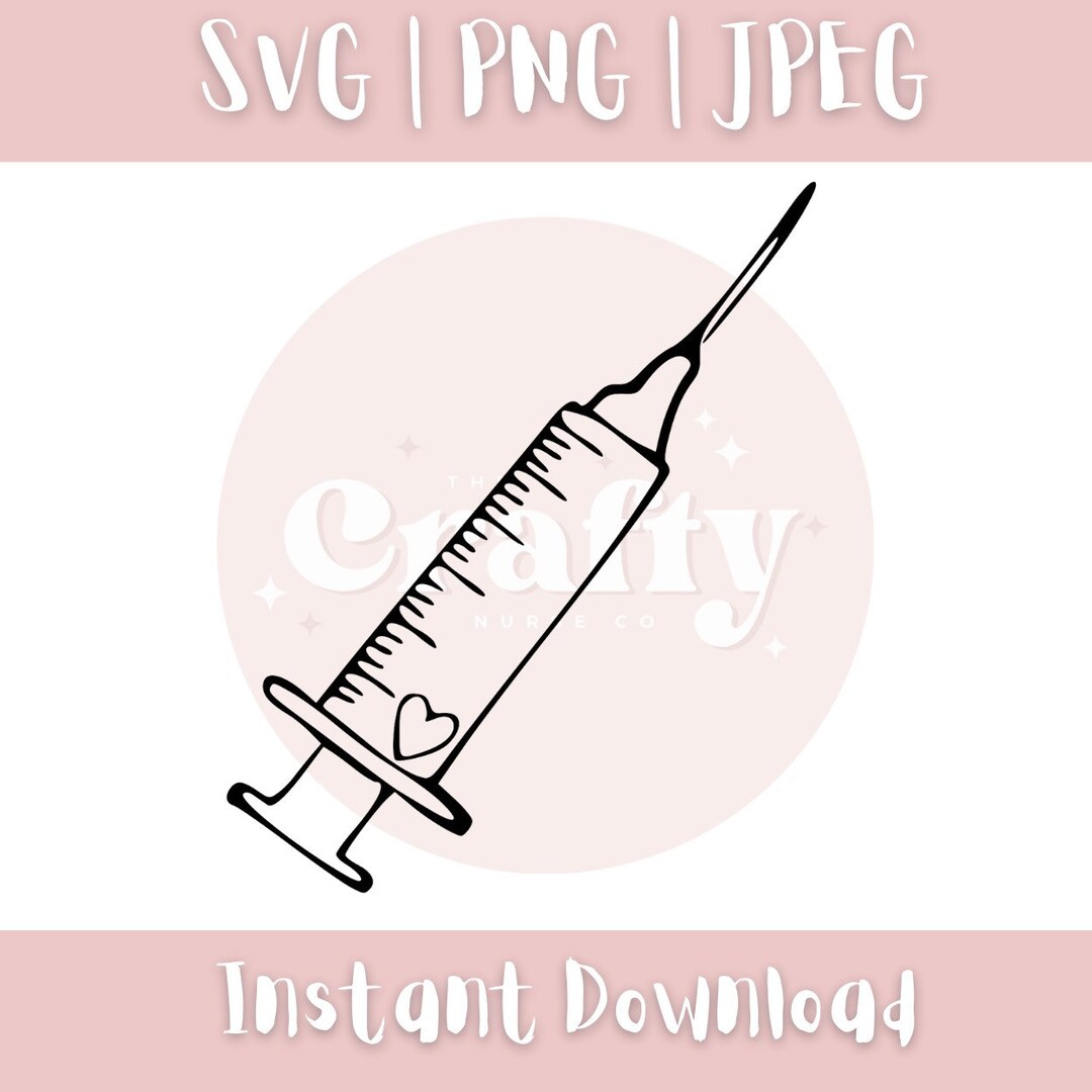 Syringe Heart Syringe Instant Download 3 Files Included Nurse Syringe
