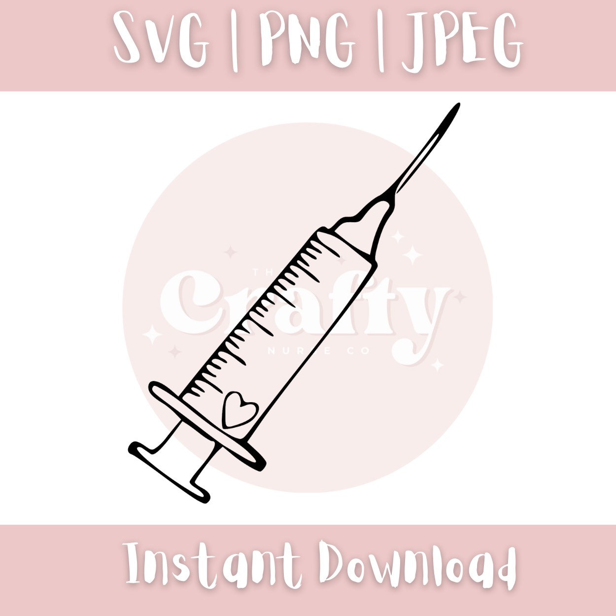 Syringe Heart Syringe Instant Download 3 Files Included Nurse Syringe