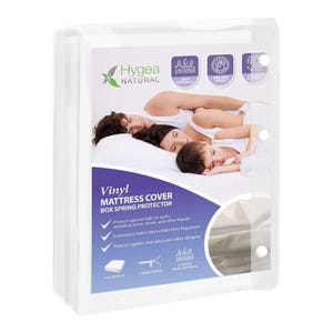 Waterproof Vinyl Mattress Cover, Heavy Duty Bed Bug Dust Mite & lice proof protector,  Zippered Hypoallergenic Mattress Cover, Hygea Natural