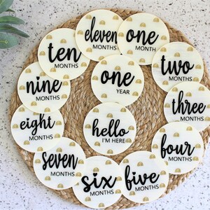 Acrylic Baby Milestones, Birth Announcement, Baby Monthly Milestones, Baby Photo Props, baby gift, Acrylic Milestones, Baby Milestone Discs