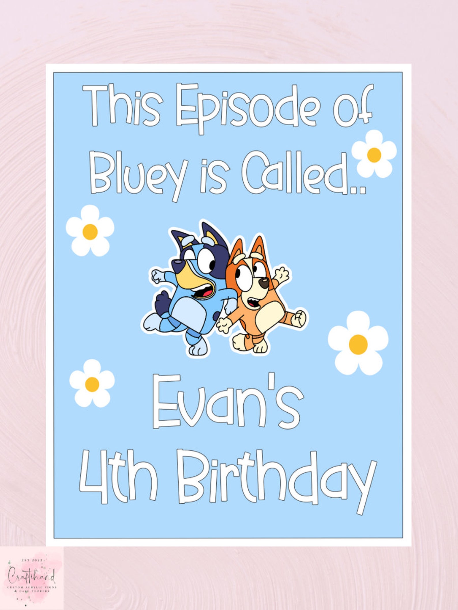 Bluey Birthday Party Welcome Sign