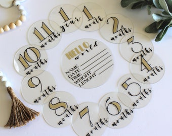 Acrylic Baby Milestones Disc,Baby Monthly Milestone Cards,Baby Monthly Photo Prop,Newborn Birth Announcement,Baby Monthly Milestone Markers