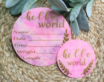 Acrylic Baby Milestones, Birth Announcement, Baby Monthly Milestones, Baby Photo Props, baby gift, Acrylic Milestones, Baby Milestone Discs