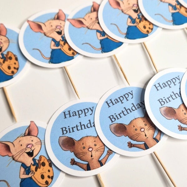 If you Give a mouse a cookie Birthday cupcake topper