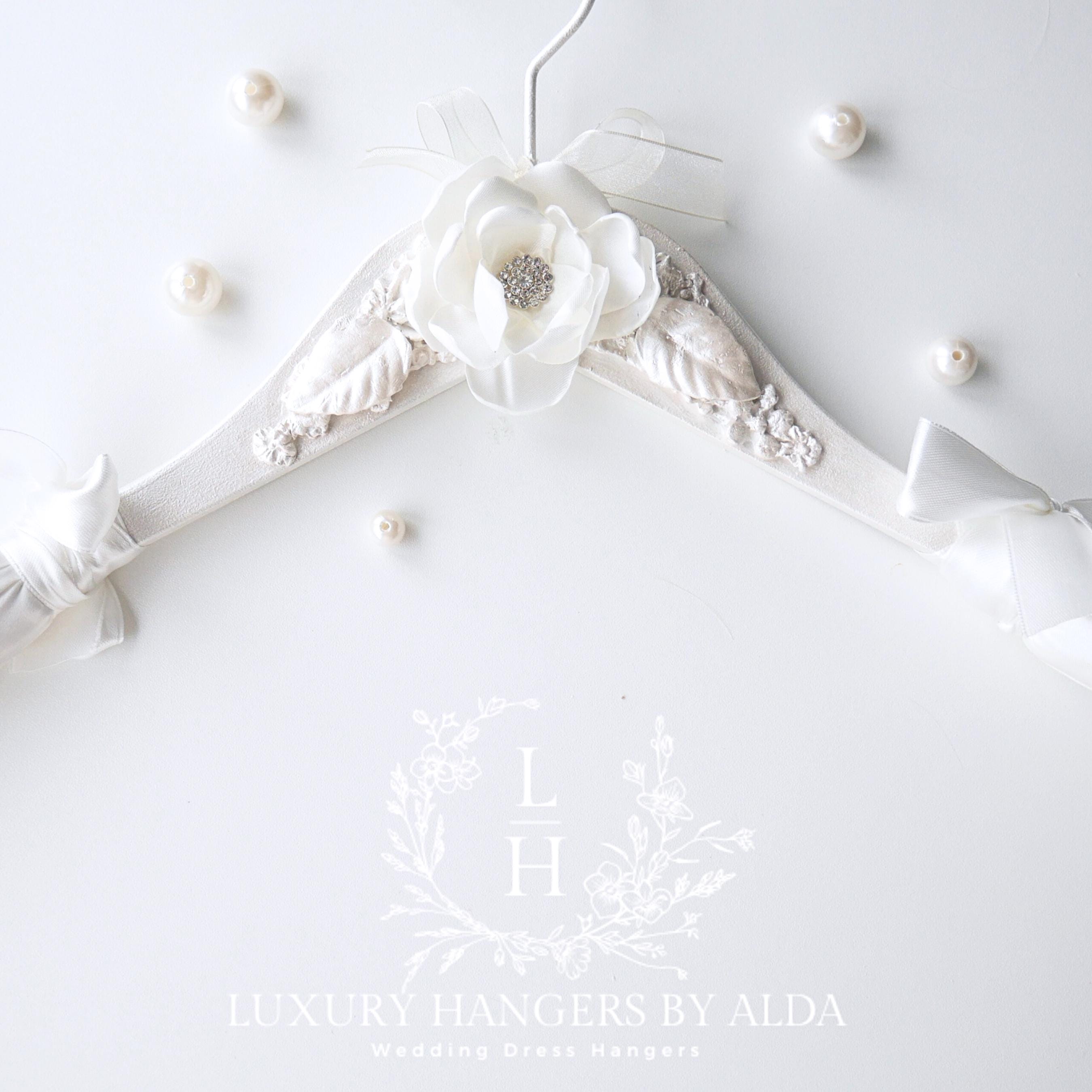 Satin Peony Wedding Dress Hanger: Personalized Bride Gift