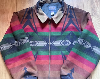 Jaqueta Pendleton Vintage anos 90 estilo faroeste, em lã, tamanho XXL (XL).