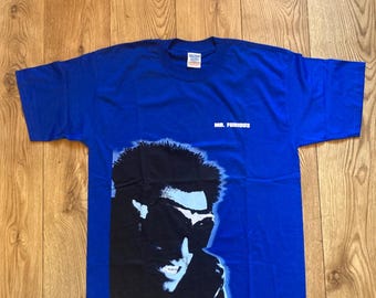 Camiseta promocional vintage do filme "Mr. Furious" da Mystery Men, de 1999, tamanho XL.