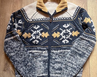 Marlboro Classics Vintage Wool Knitwear Zip Up Vest Size L.