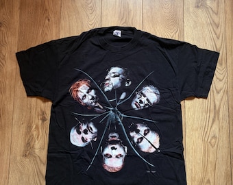 Vintage '98 Rammstein 'Sehnsucht' blauwe druif-merchandise. T-shirt maat XL.