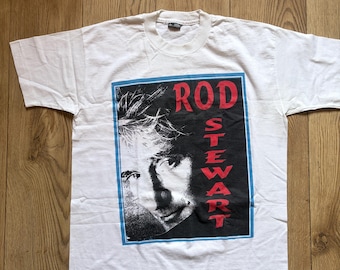 Camiseta vintage da turnê mundial de Rod Stewart de 1996, tamanho G.
