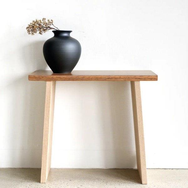 Modern Wood table stool, Wooden Bench, Wooden Console table, Wood table, Minimalist bench, handmade furniture, custom furniture, Wood Stool