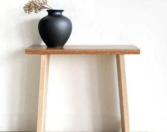 Taburete de mesa de madera moderno, Banco de madera, Mesa consola de madera, Mesa de madera, Banco minimalista, muebles hechos a mano, muebles personalizados, Taburete de madera