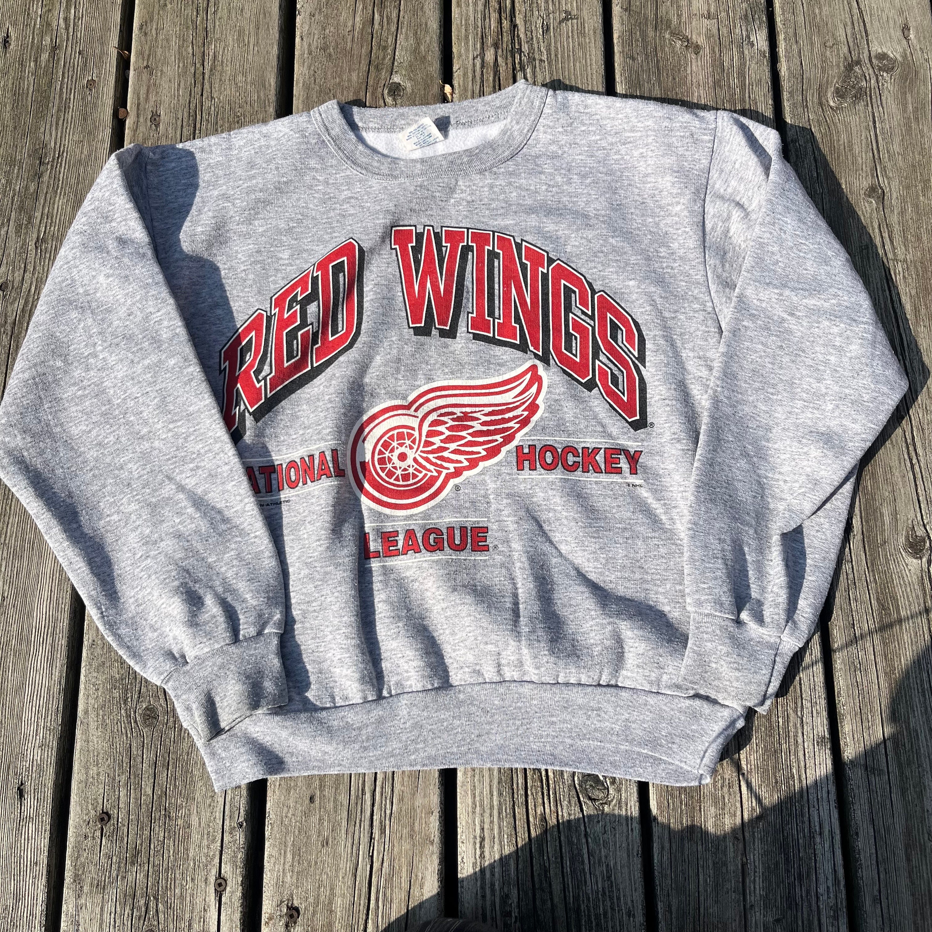 Detroit Red Wings Youth Medium Vintage Fleece Lace Up Hooded Sweatshirt NHL  Kid