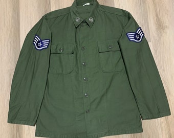 Vintage 1959 OG 107 Button Up Military Shirt Size Medium