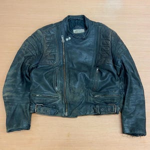 Vintage 1990s Chaps Leather Zip up Jacket / Fall Outerwear