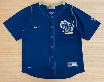 Jugend Vintage Milwaukee Brewers MLB Trikot Größe 6