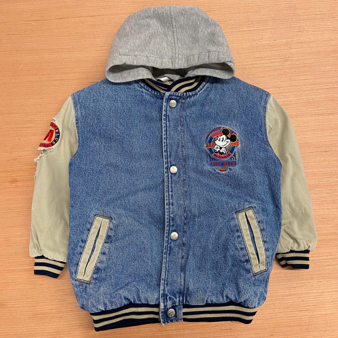 Youth Vintage Disney Store Mickey Denim Jacket Size XS (4/5