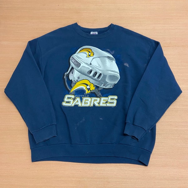 Vintage Buffalo Sabres NHL groot grafisch sweatshirt uit de jaren 90