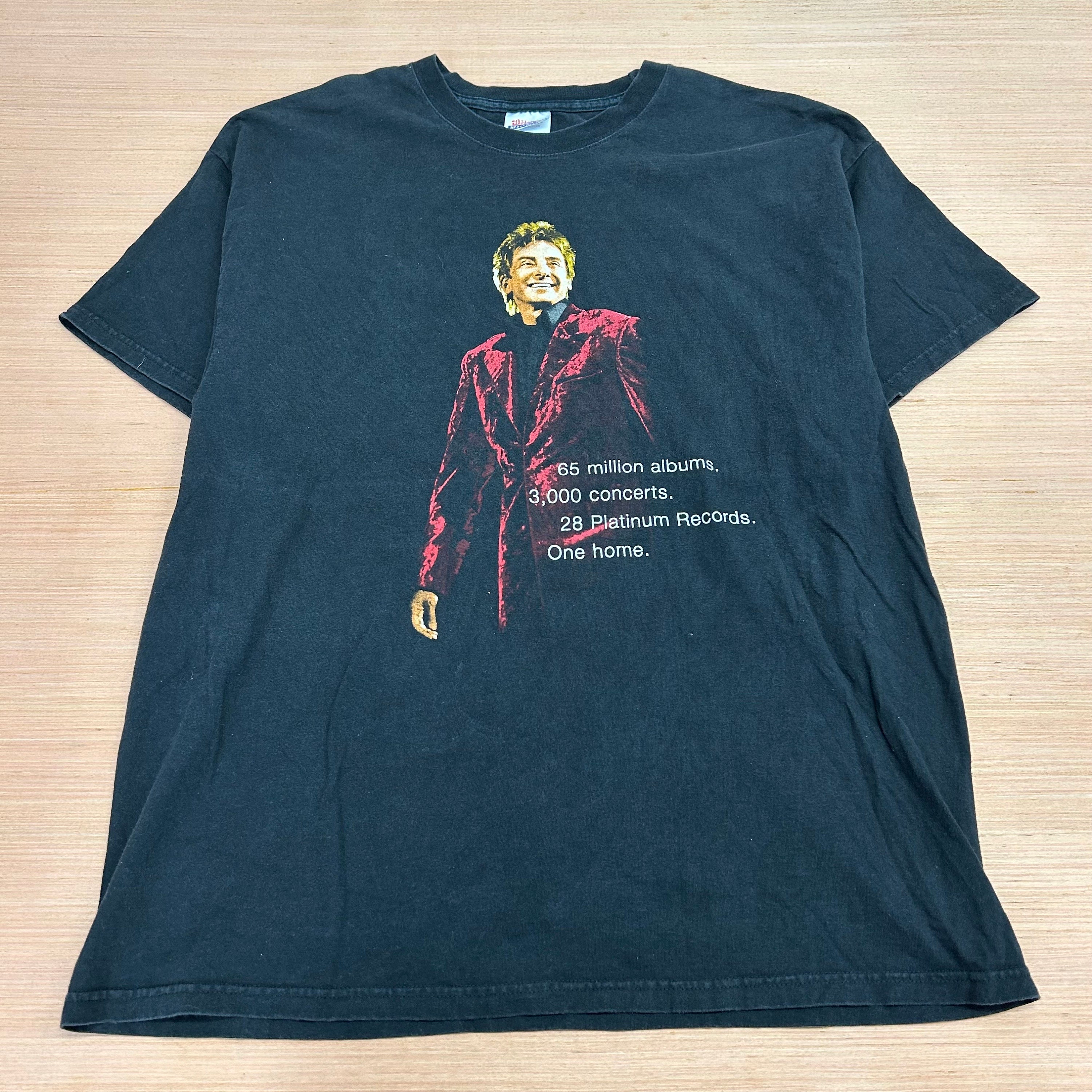 Barry Manilow Tshirt Set 2 discount Adult Small Yellow Single Stitch Made USA Iron On