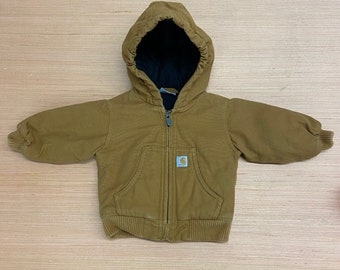 Youth Carhartt Full Zip WorkWear Jacket With Hood Size 6M