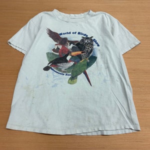T-shirt Le monde des oiseaux du zoo du Minnesota, vintage des années 1990