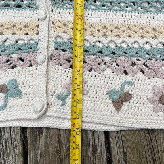 Vintage Knitted Wool See Through Tank Top Vest M - image 5