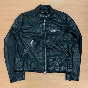 ジャケット・アウター 70s Sears genuine leather jacket Vintage 70s Sears The Leather Shop Biker Jacket Genuine Size