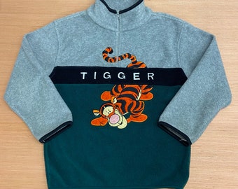 Youth Vintage Disney Store Tigger Fleece Sweater Size 7/8