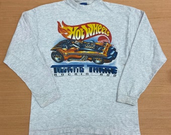 Youth Vintage 1990’s Hot Wheels Mattel Long Sleeve T Shirt Size Youth Large