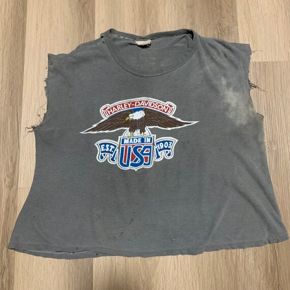 Vintage 50s/60s Harley Davidson Double Sided Cutoff T-shirt - Etsy