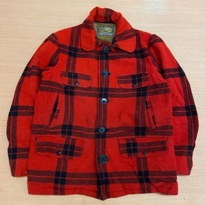 Kurtka w kratę Vintage H.W. Carter & Sons Inc. zapinana na guziki