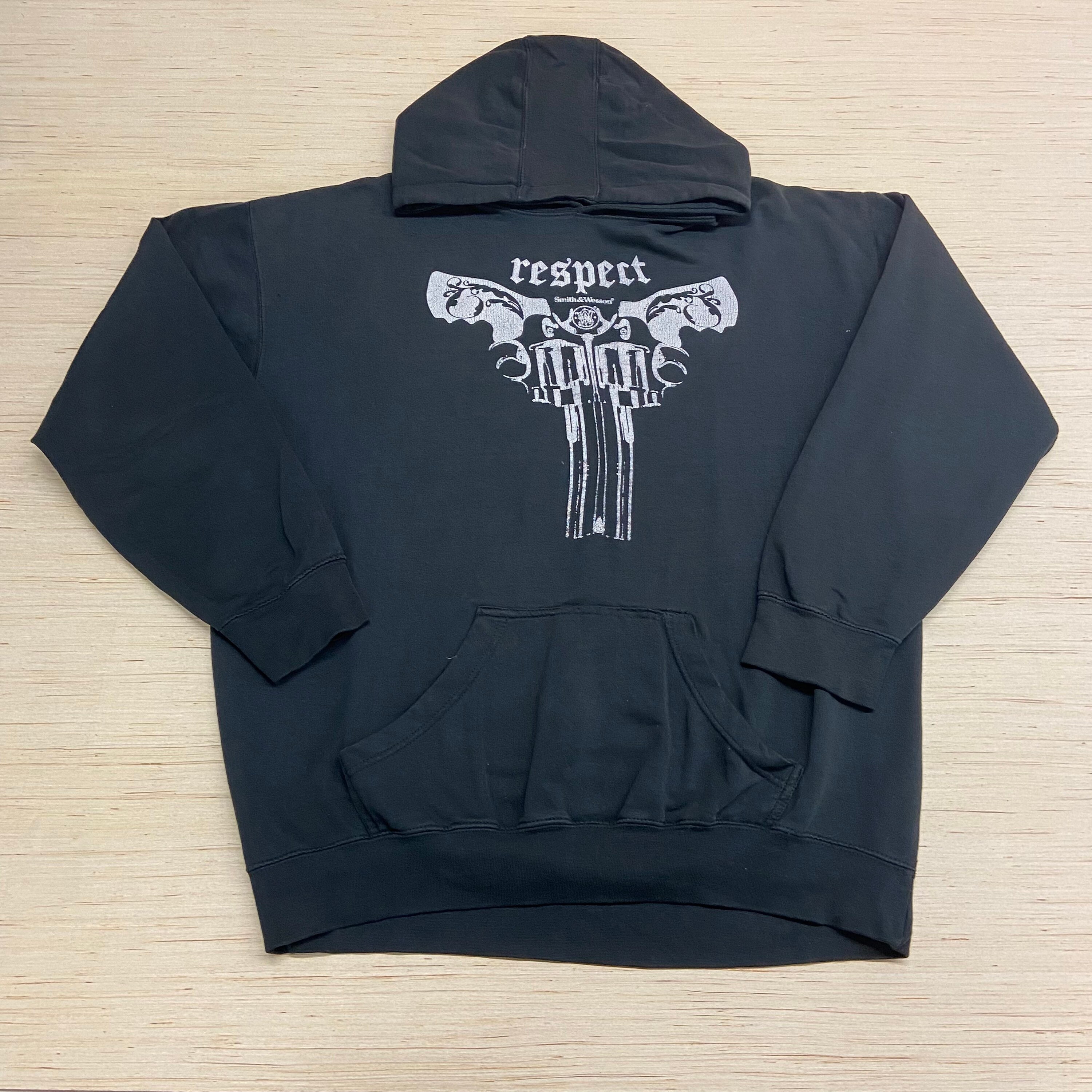 Vintage 1990s Smith and Wesson Revolver Hoodie Sweatshirt Size XL