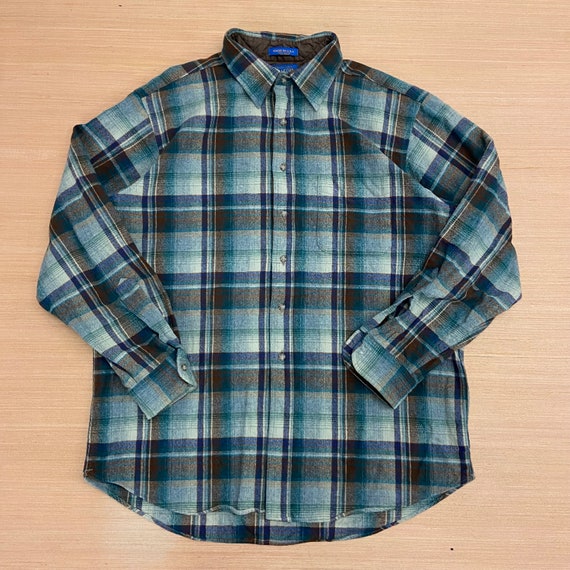 Vintage 1990s Pendleton From L.L. Bean Wool Button up Shirt Size XL Long Etsy Denmark