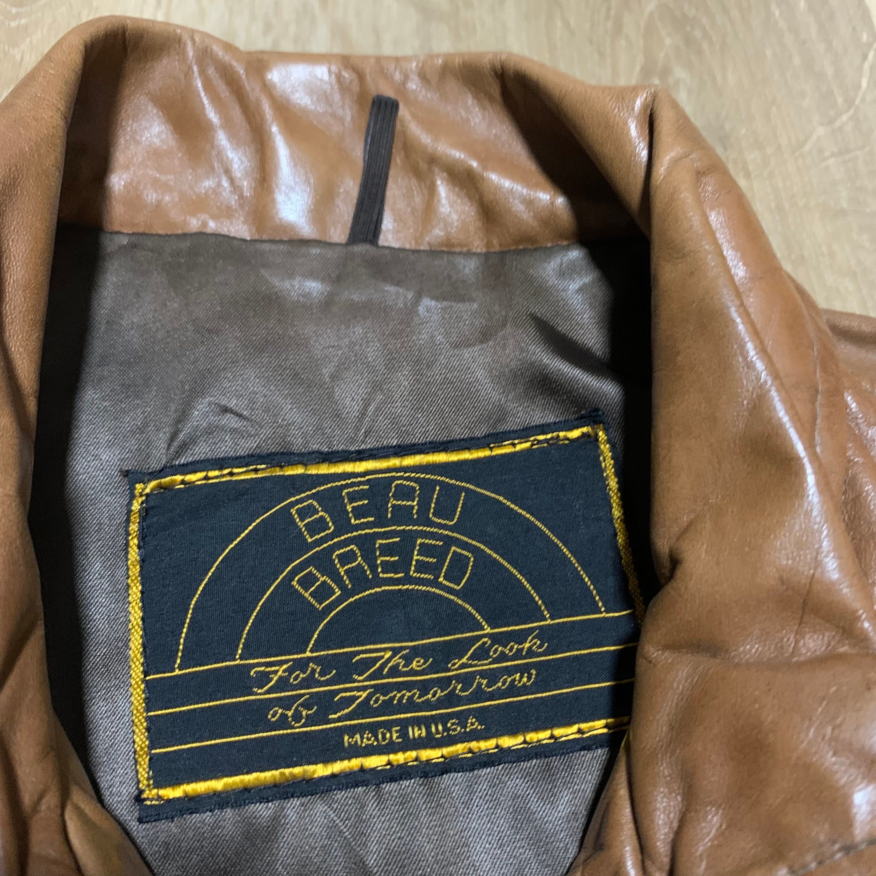 Vintage Beau Breed 1960s Satin Lined Full Zip Leather Jacket Size 40 - Etsy